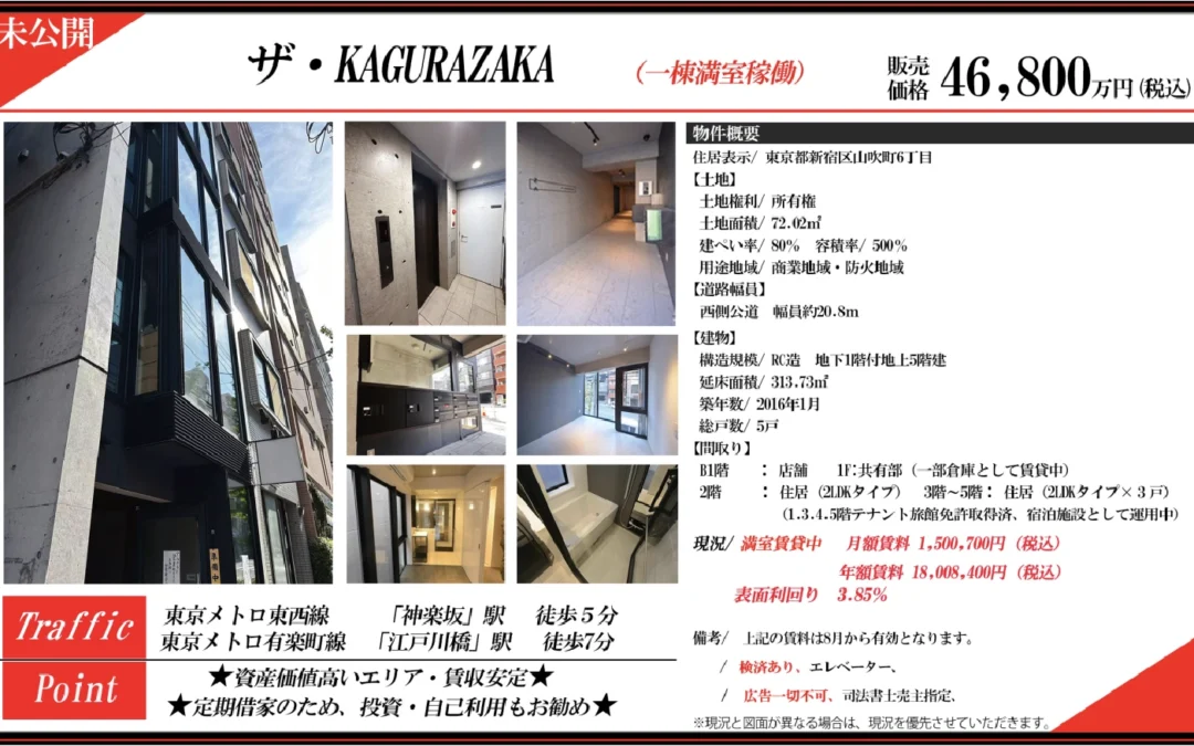 ザ・KAGURAZAKA（一棟満室稼働）